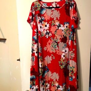 Red floral dress